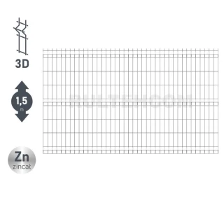 Панель для забора оцинкованная SECURIT D-4,8 H-1,5м L-2,5м