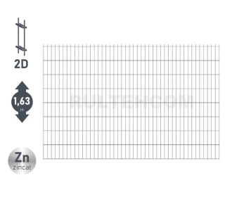 Панель для забора оцинкованная DUOS H-1,63м L-2,5м