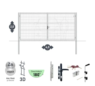 Ворота OPTIMA 3D H-2,0м L-4,0м (D100) RAL7040