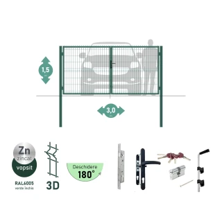 Ворота OPTIMA 3D H-1,5м L-3,0м (D100) RAL6005