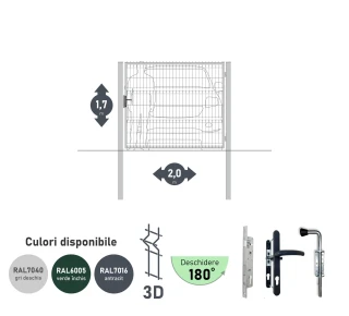 Ворота OPTIMA 3D H-1,7м L-2,0м (S100) RAL7040