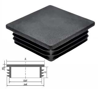 Заглушка пластиковая квадратная внутренняя для трубы 80х80 мм черная