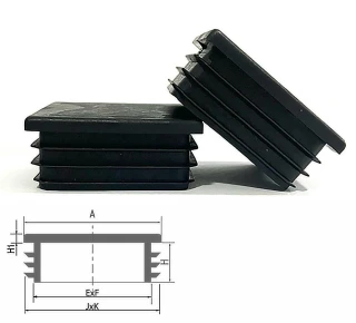 Заглушка пластиковая квадратная внутренняя для трубы 40х40 мм черная