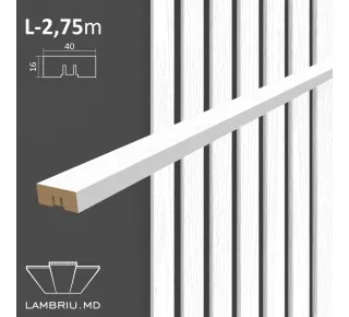 Декоративная рейка 40х16х2750мм (6 шт.) - Ясень жемчужный