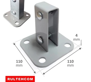 Пятка для столба 60x40 RAL7040