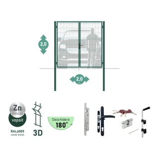 Poarta auto batanta OPTIMA 3D H-2,0m L-2,0m (D80) RAL7040 - image thumb 3