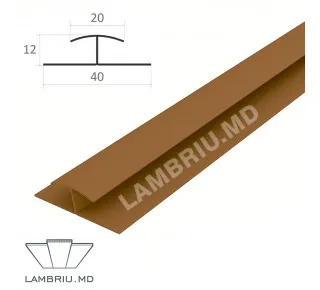 H профиль ПВХ L-2,9м - dark wood 2