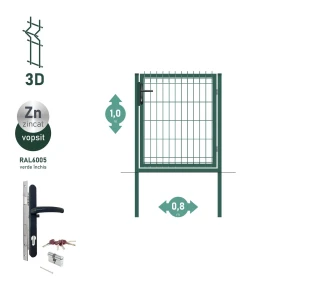 Калитка OPTIMA 3D H-1,0м L-0,8м RAL6005