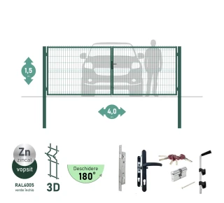 Ворота OPTIMA 3D H-1,5м L-4,0м (D100) RAL6005