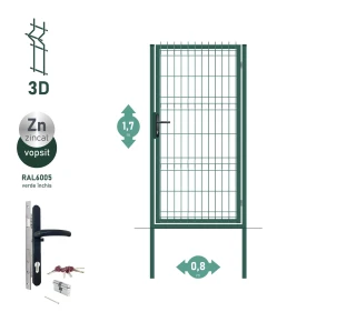 Калитка OPTIMA 3D H-1,7м L-0,8м RAL6005