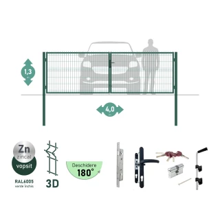 Ворота OPTIMA 3D H-1,3м L-4,0м (D100) RAL6005