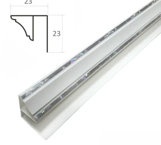 Плинтус ПВХ L-2,9м - белый HSL (серебряная полоса)
