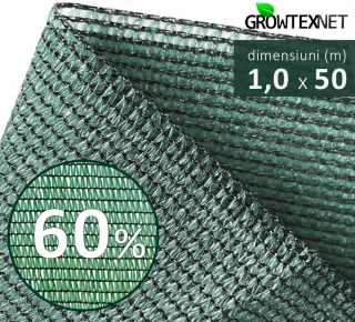 Сетка затеняющая, зеленая, 60% H-1м L-50м
