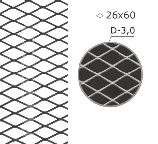 Сетка ПВС 26х60 мм D-3,0 мм H-1,0 м