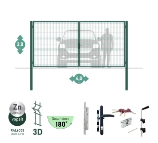 Ворота OPTIMA 3D H-2,0м L-4,0м (D100) RAL6005