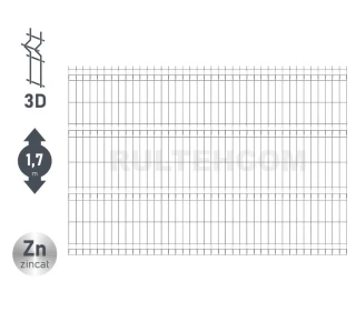 Панель для забора оцинкованная PROTECTO D-4,1 H-1,7м L-2,5м