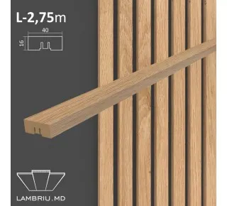 Декоративная рейка 40х16х2750мм (6 шт.) - Дуб Галиция
