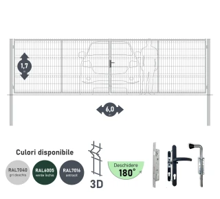 Ворота OPTIMA 3D H-1,7м L-6,0м (D100) RAL7040 - image thumb 2