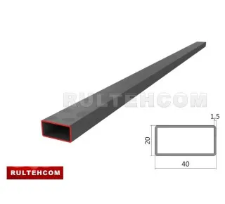 Труба профильная 40х20x1,5 мм L-6м