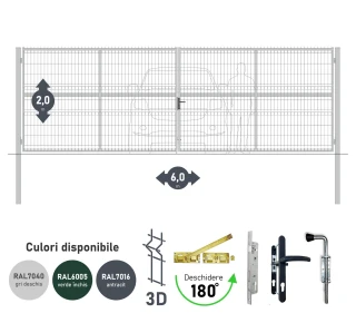 Ворота OPTIMA 3D H-2,0м L-6,0м (D100) RAL7040