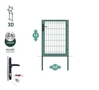 Калитка OPTIMA 3D H-1,2м L-0,8м RAL6005