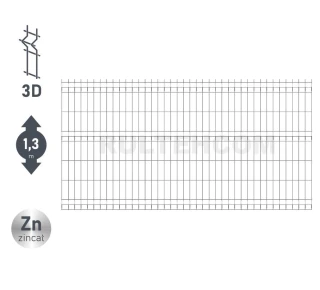 Панель для забора оцинкованная OPTIMA D-3,7 H-1,3м L-2,5м
