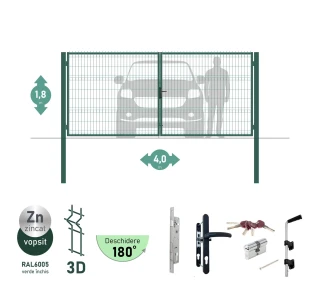 Ворота OPTIMA 3D H-1,8м L-4,0м (D100) RAL6005