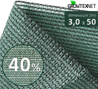 Сетка затеняющая, зеленая, 40% H-3м L-50м