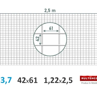 Сетка для габионов 42х61 D-3,7 мм 1,22х2,5 м