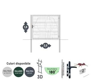 Ворота OPTIMA 3D H-1,8м L-2,0м (S100) RAL7040