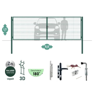 Ворота OPTIMA 3D H-1,7м L-5,0м (D100) RAL6005