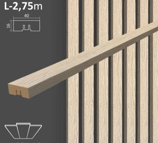 Декоративная рейка 40х16х2750мм (6 шт.) - Дуб Павиа