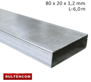 Труба профильная оцинкованная 80х20x1,2 мм L-6 м
