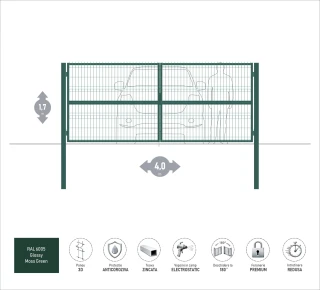Ворота OPTIMA 3D H-1,7м L-4,0м (D100) RAL6005