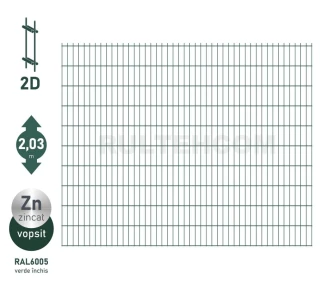 Панель для забора оцинкованная и крашенная (зеленый) DUOS H-2,03м L-2,5м
