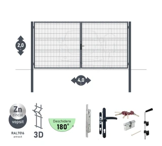 Ворота OPTIMA 3D H-2,0м L-4,0м (D100) RAL7016