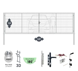 Ворота OPTIMA 3D H-1,8м L-6,0м (D100) RAL7040 - image thumb 2
