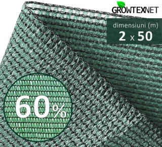 Сетка затеняющая, зеленая, 60% H-2м L-50м