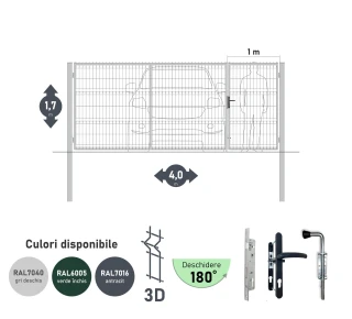 Ворота OPTIMA 3D H-1,7м L-4,0м (H100) RAL7040