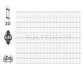 Панель для забора оцинкованная DUOS H-2,03м L-2,5м
