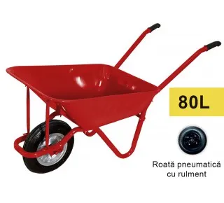 Тачка 80L (металл) с пневматическим колесом на подшипнике