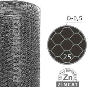 Сетка шестигранная оцинкованная 25 мм D-0,5 мм L-25 м