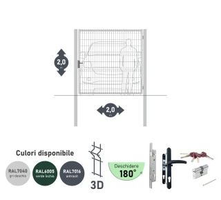 Ворота OPTIMA 3D H-2,0м L-2,0м (S100) RAL7040