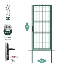 Калитка OPTIMA 3D H-2,0м L-0,8м RAL6005