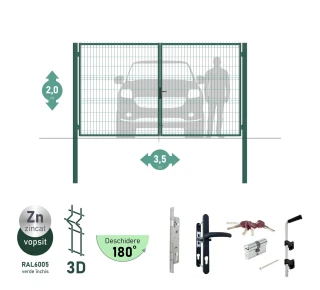 Poarta auto batanta OPTIMA 3D H-2,0m L-3,5m (D100) RAL7040 - image thumb 3