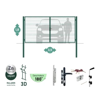 Poarta auto batanta OPTIMA 3D H-1,8m L-3,5m (D100) RAL7040 - image thumb 3