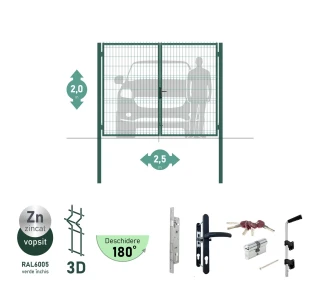 Poarta auto batanta OPTIMA 3D H-2,0m L-2,5m (D80) RAL7040 - image thumb 3