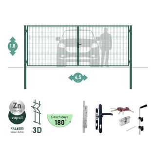 Poarta auto batanta OPTIMA 3D H-1,8m L-4,5m (D100) RAL7040 - image thumb 3