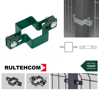 Крепление хомут ОЦ для столба 60х40 RAL6005