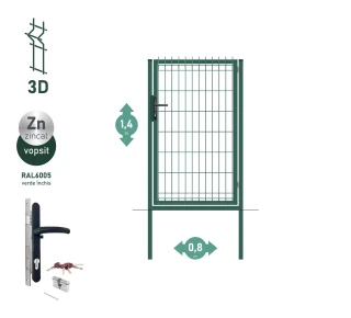 Калитка OPTIMA 3D H-1,4м L-0,8м RAL6005